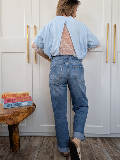 Tee-shirt oversize Dizia bleu - Le détail qui fait tout