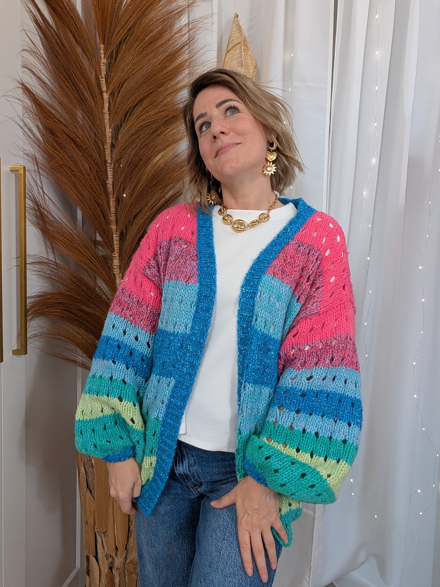Gilet multicolore pailleté