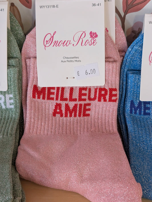 Chaussettes Meilleure amie rose