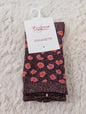 Chaussettes léopard brillantes bordeaux
