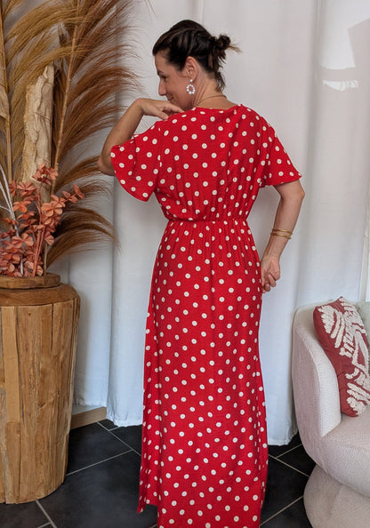 Robe à pois Rosa rouge