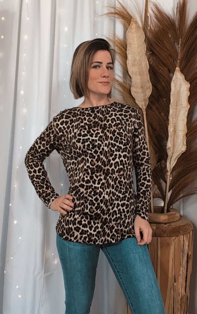 Top manche longue léopard