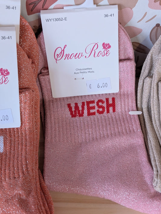 Chaussettes Wesh rose clair