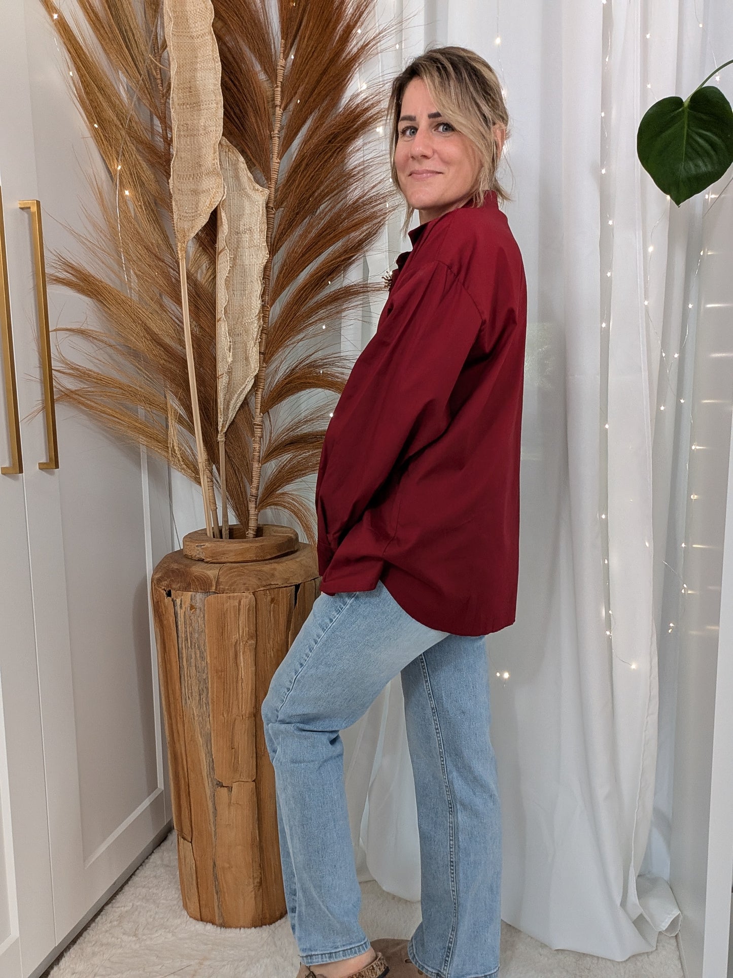 Chemise multibroches bordeaux