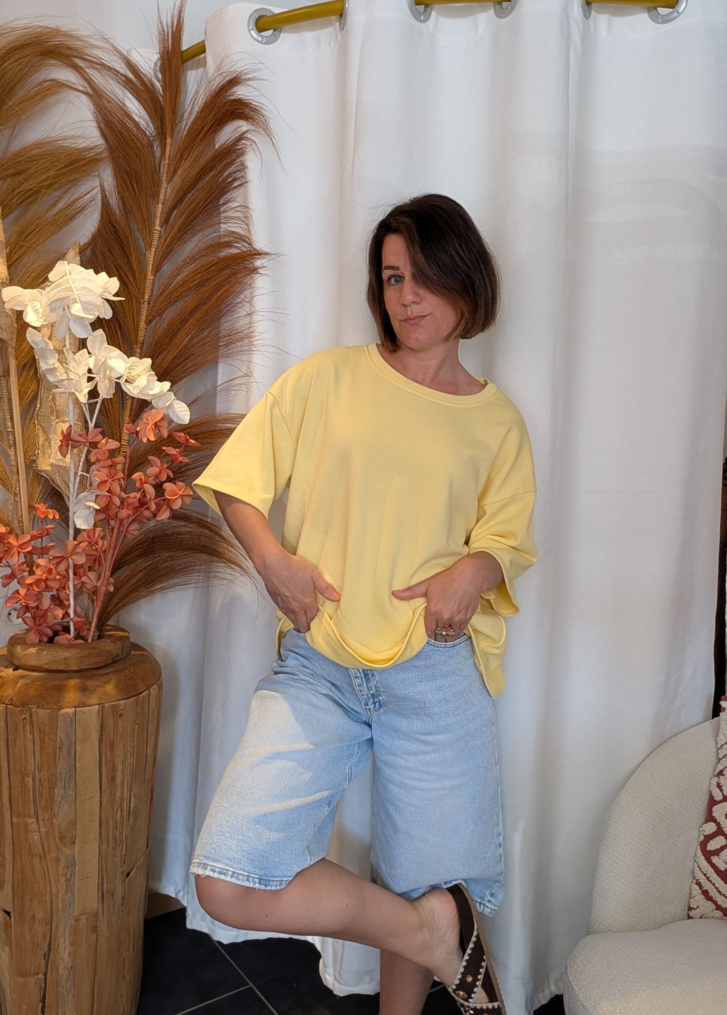 Tee-shirt sweat Matcha jaune