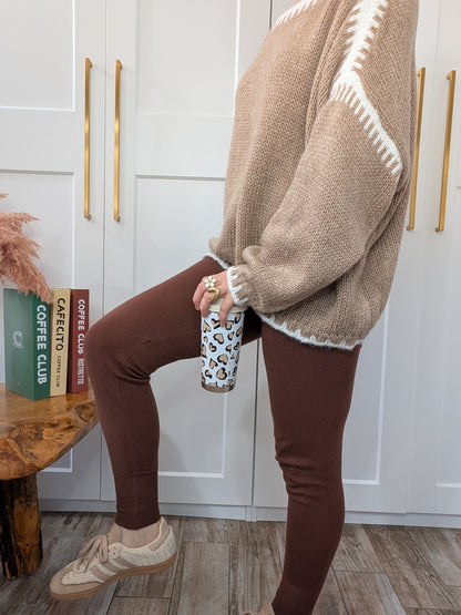 Pantalon legging Laura chocolat