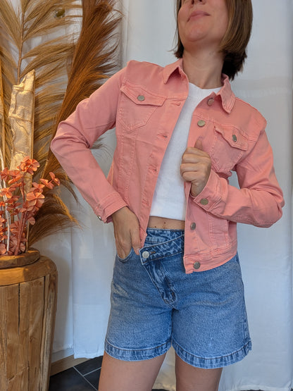 Veste jean rose