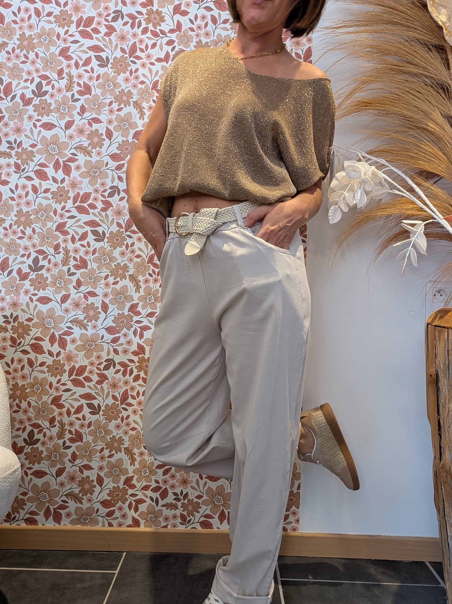 Pantalon Célia beige