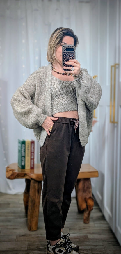 Pantalon Maeva brun foncé