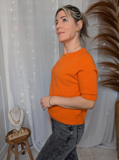 Pull manche courte - Sofia (orange)