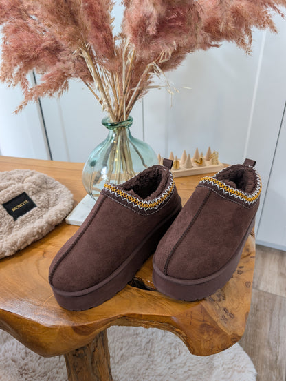 Mules plateforme choco