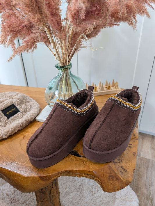 Mules plateforme choco