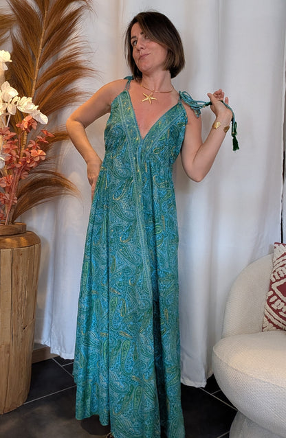 Robe dos nu verte