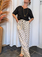 Pantalon à pois Eloïse blanc