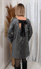 Robe à sequin dos noeud noire
