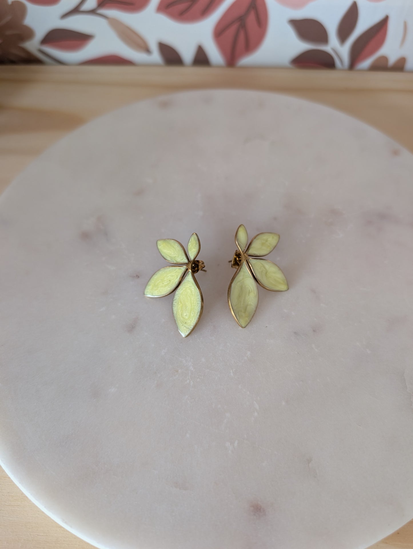 Boucles d'oreilles Feuilles jaune