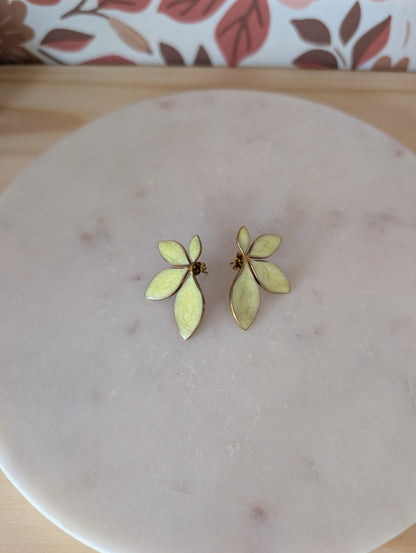 Boucles d'oreilles Feuilles jaune