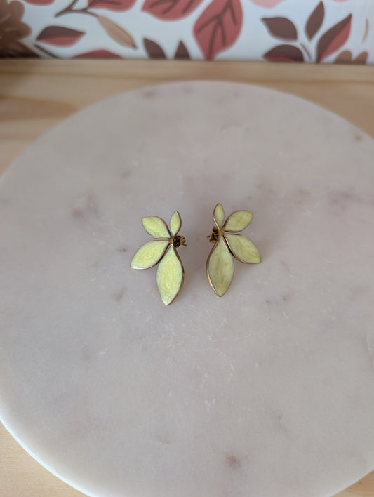 Boucles d'oreilles Feuilles jaune