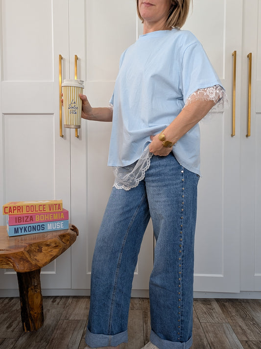 Tee-shirt oversize Dizia bleu - Le détail qui fait tout