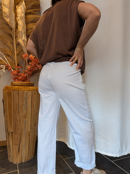 Pantalon Célia blanc
