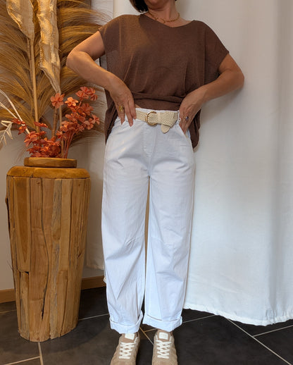 Pantalon Célia blanc