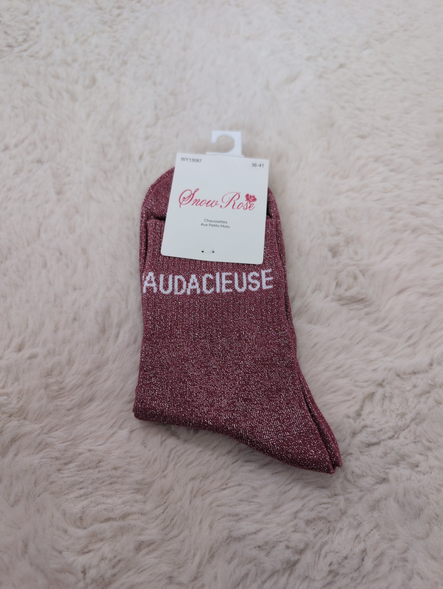 Chaussettes brillantes AUDACIEUSE fushia