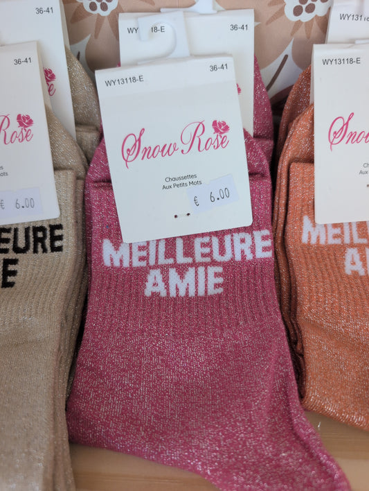 Chaussettes Meilleure amie fushia
