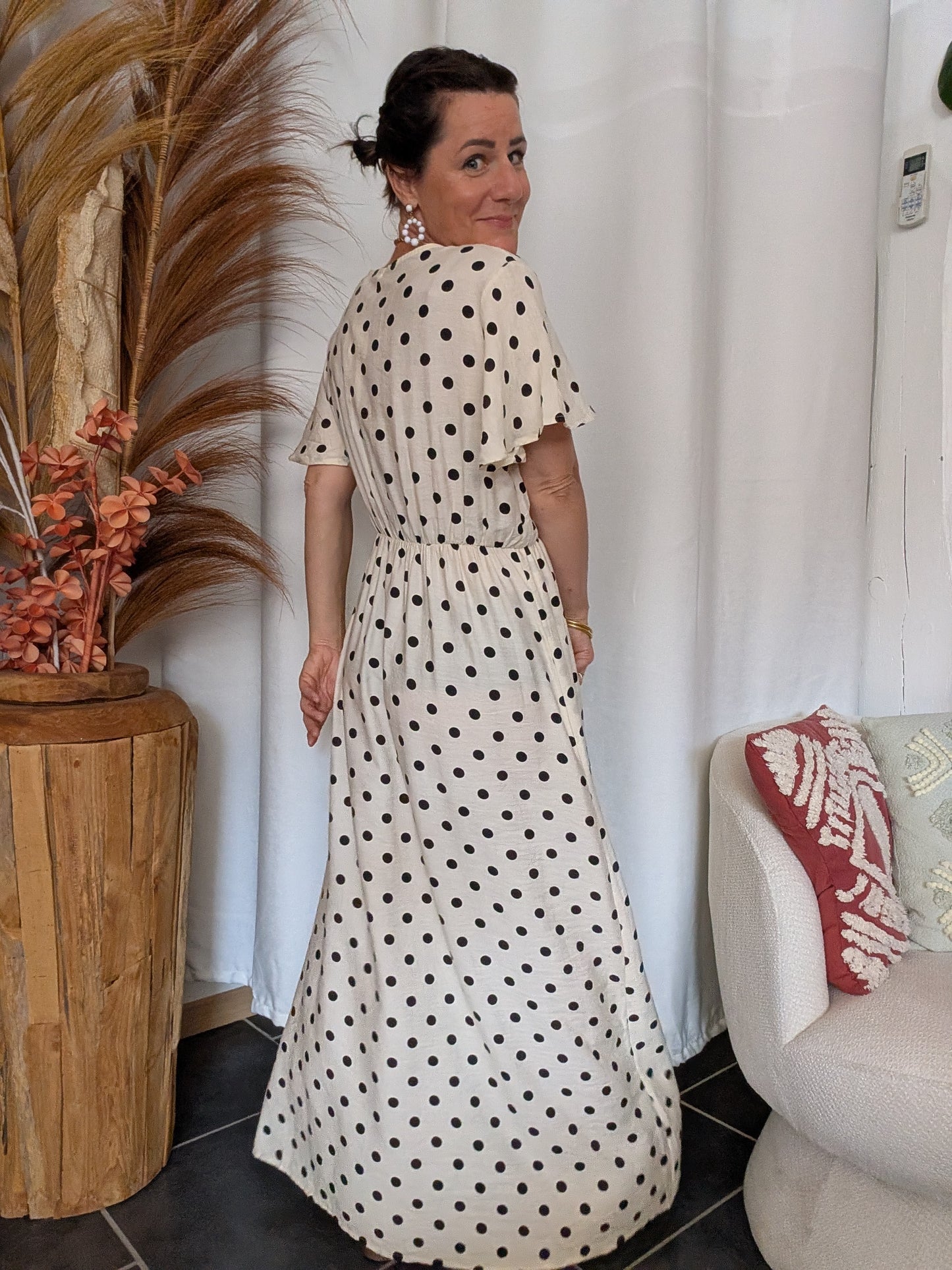 Robe à pois Rosa blanc