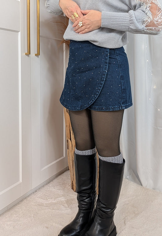 Jupe short Séréna strass