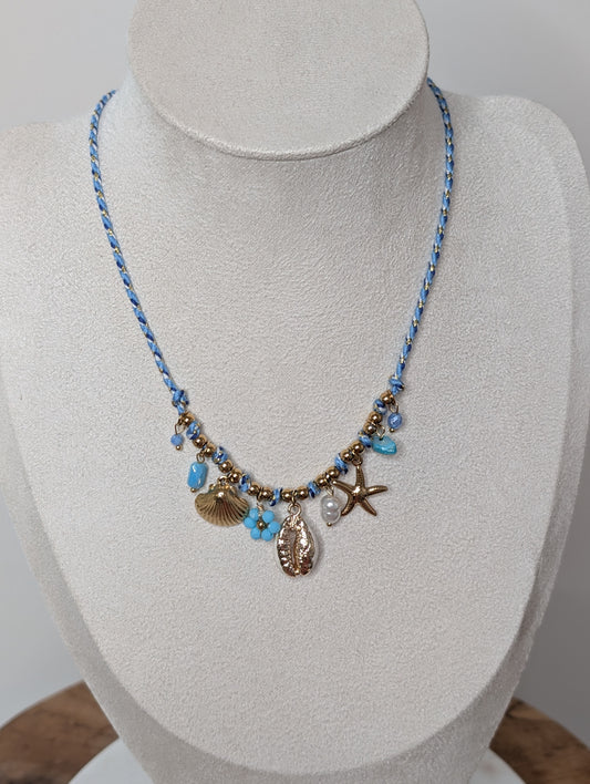 Collier Coquillage bleu