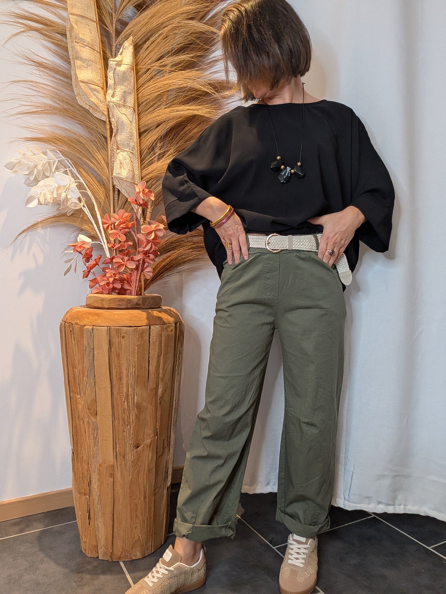 Pantalon Célia kaki