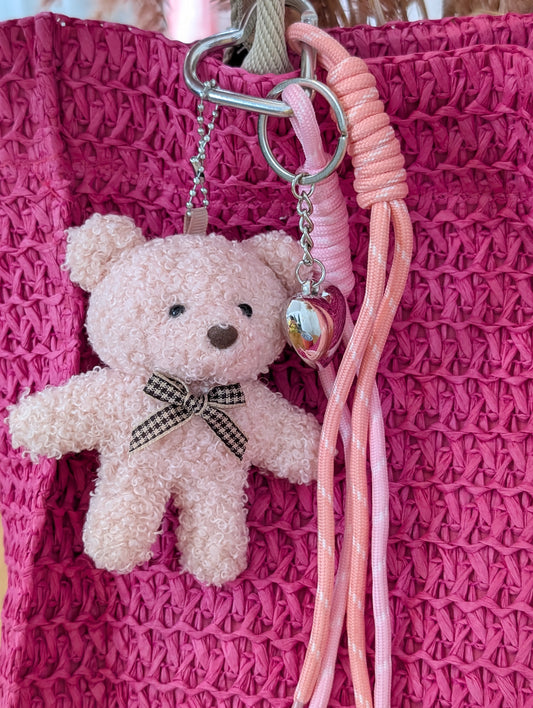 Porte clef charm Nounours rose
