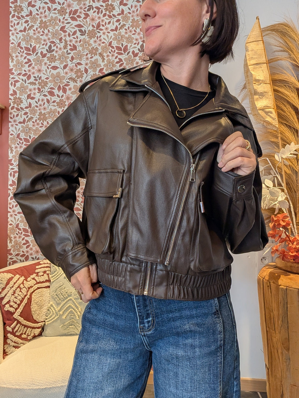 Blouson simili cuir Mona