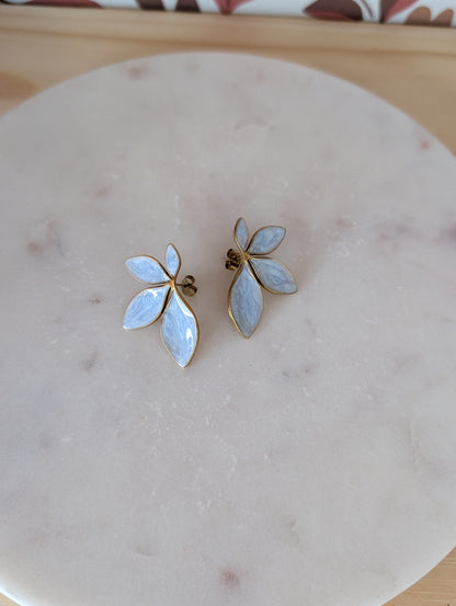 Boucles d'oreilles Feuilles bleu