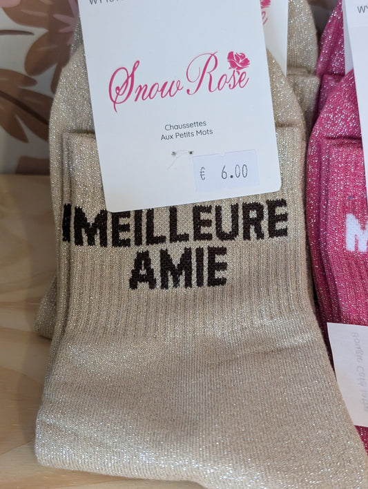 Chaussettes Meilleure amie crème