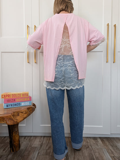 Tee-shirt oversize Dizia rose - Le détail qui fait tout