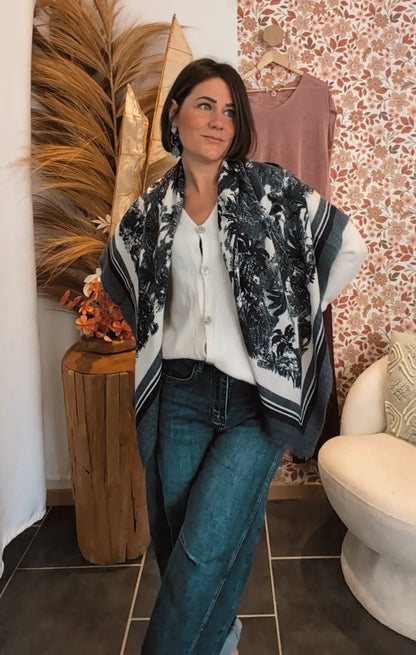 Foulard imprimé marine