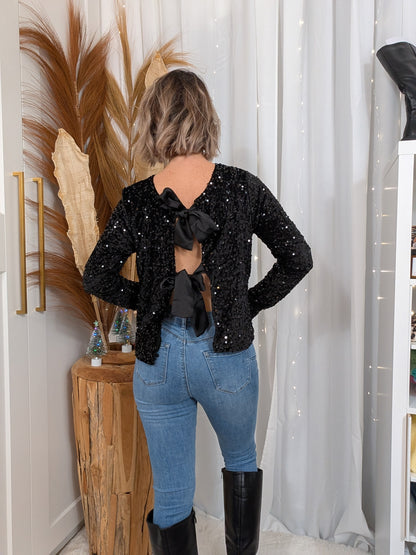 Blouse noire en paillette