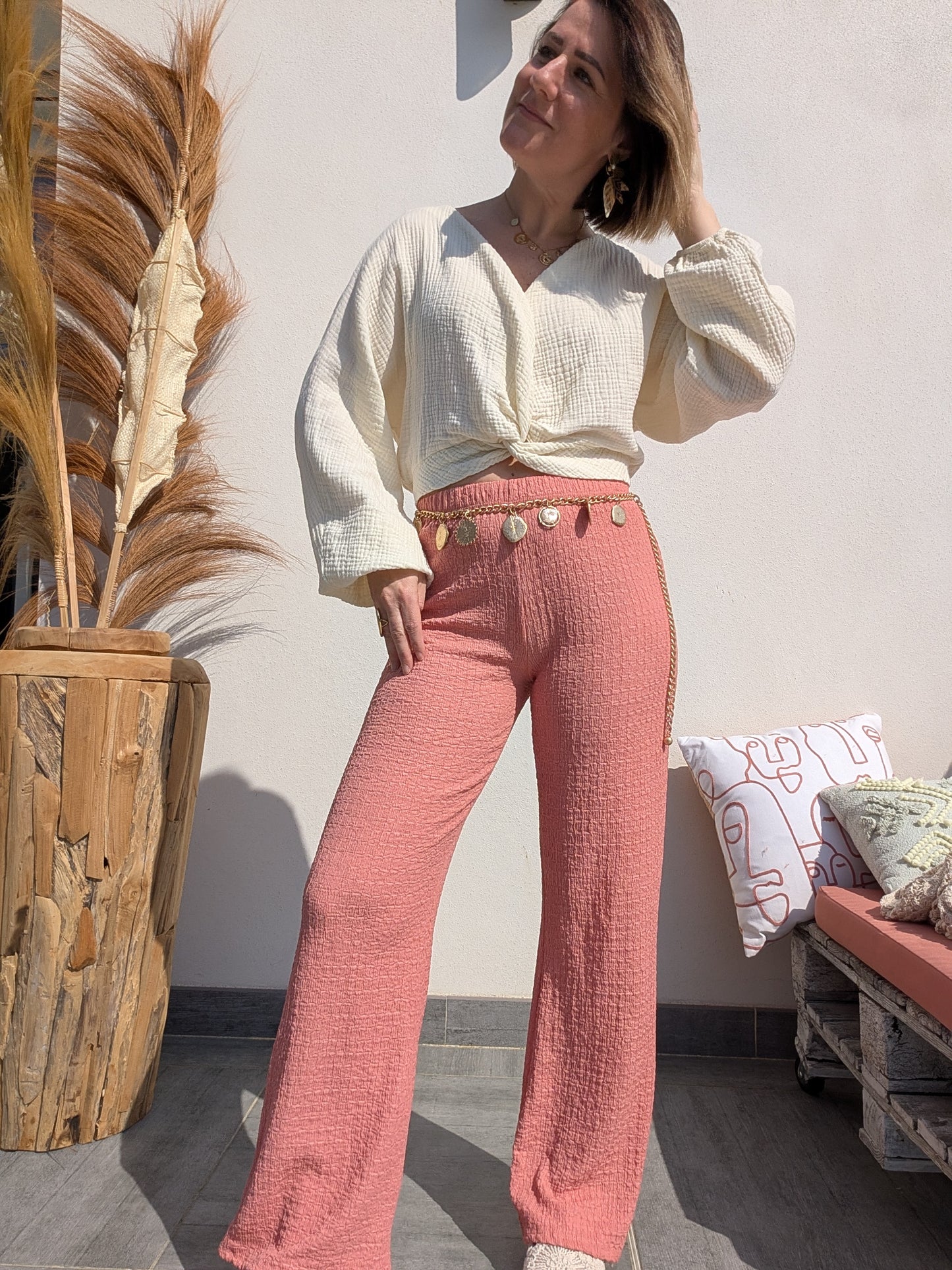 Pantalon Auria saumon