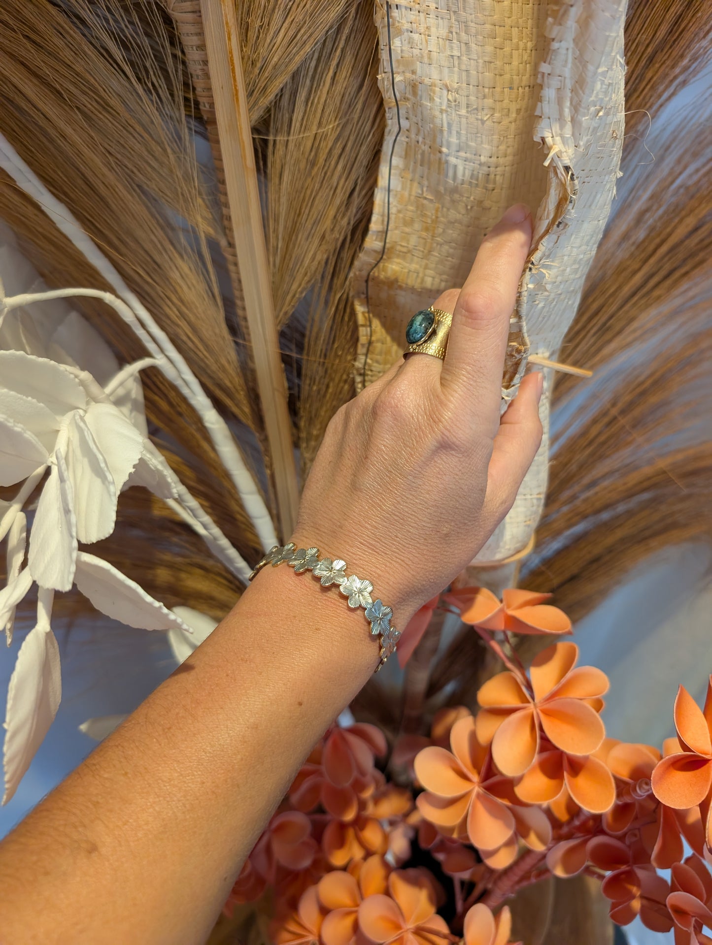 Bracelet fleur bleu Romantique
