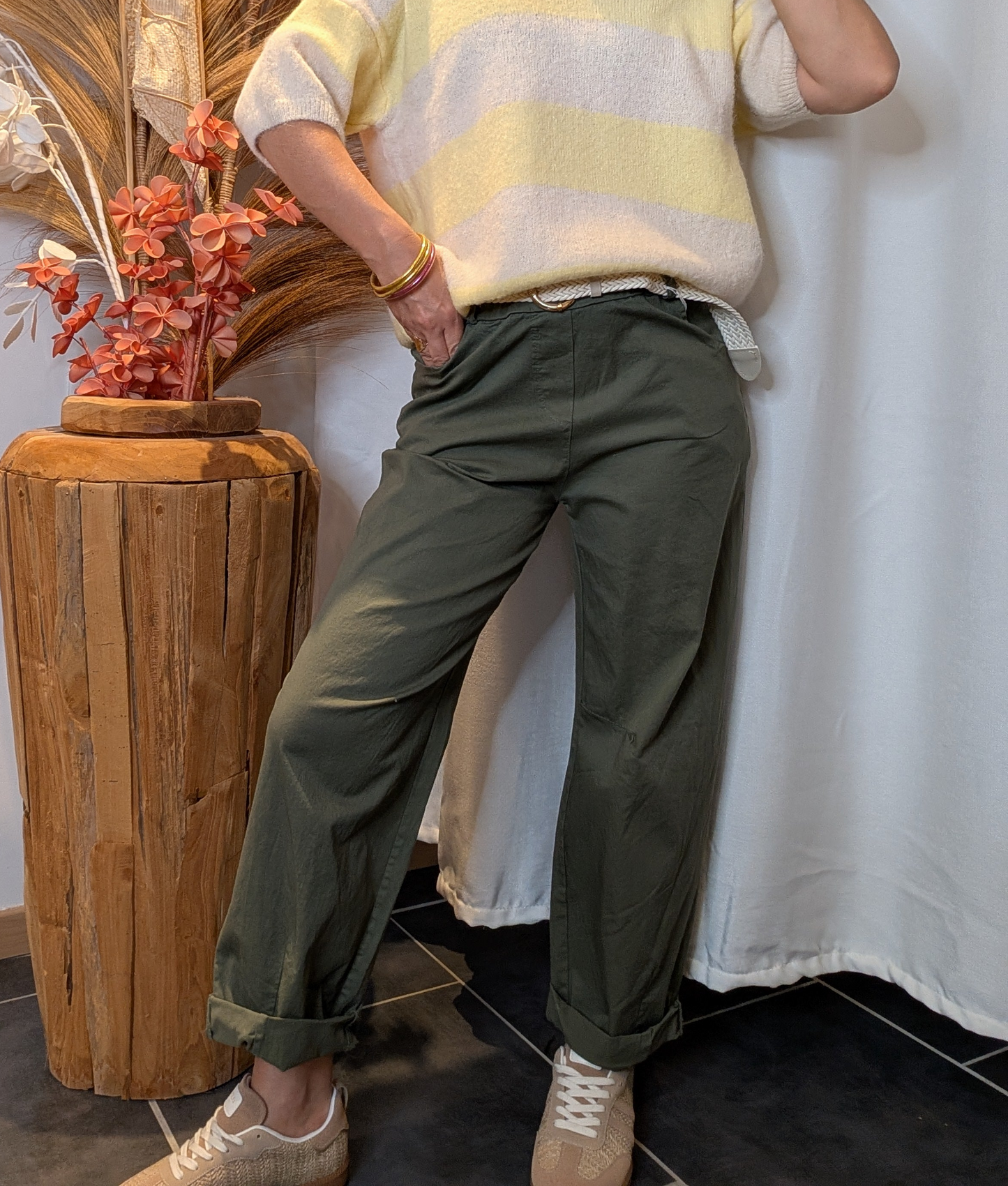 Pantalon Célia kaki