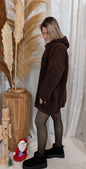Robe pull oversize en moumoute marron foncé