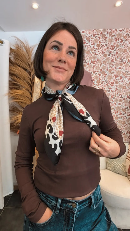 Foulard léopard Love beige