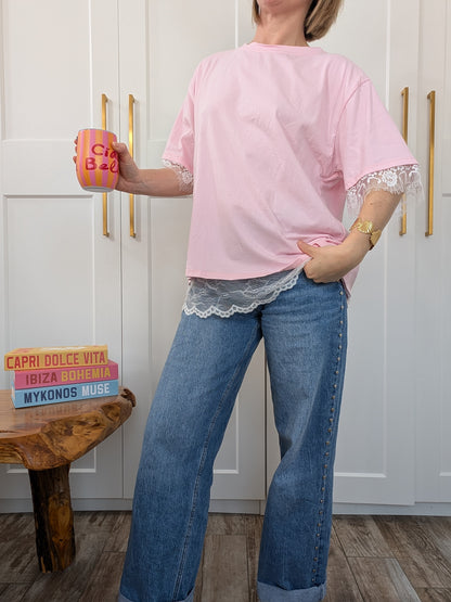 Tee-shirt oversize Dizia rose - Le détail qui fait tout