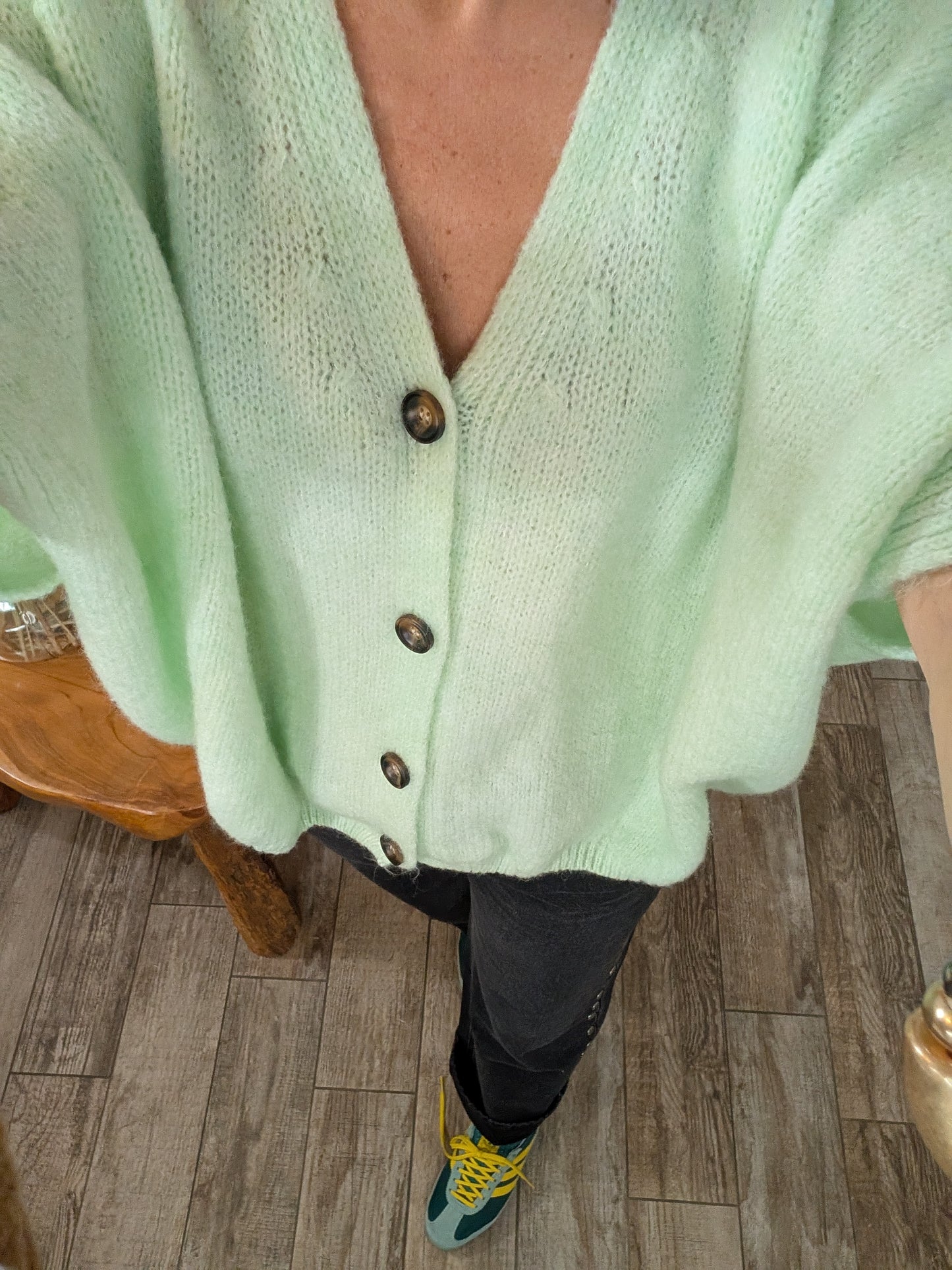 Gilet Elisabeth vert d'eau