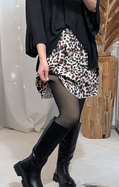 Collant polaire noir effet transparent