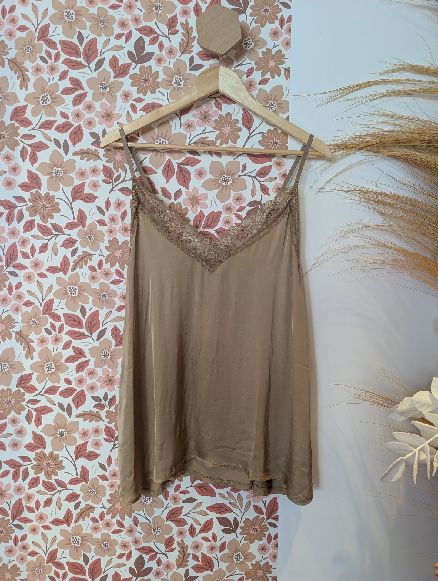 Top dentelle camel GRANDE TAILLE