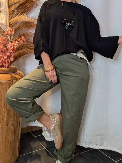 Pantalon Célia kaki