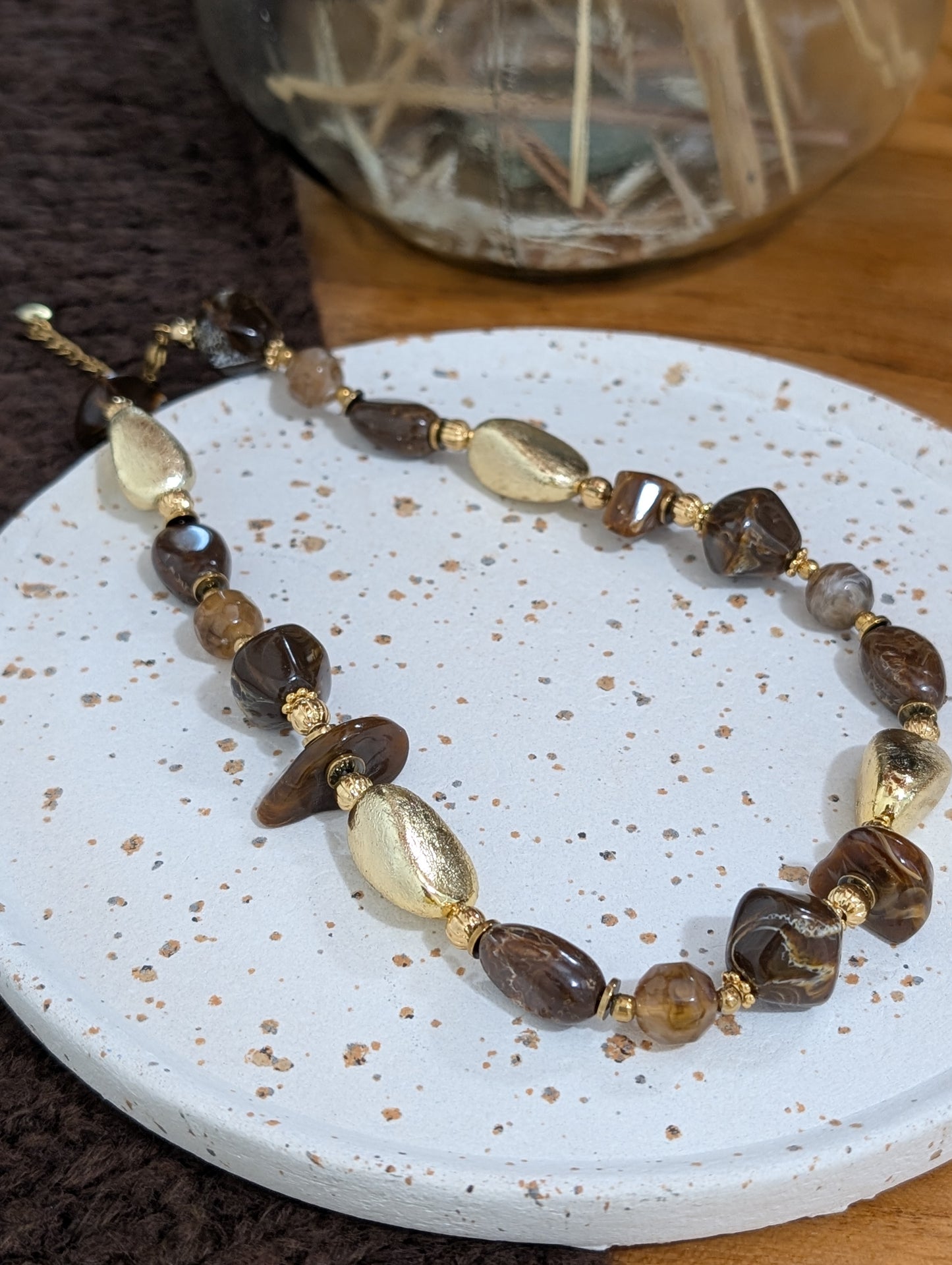 Collier Erika brun foncé