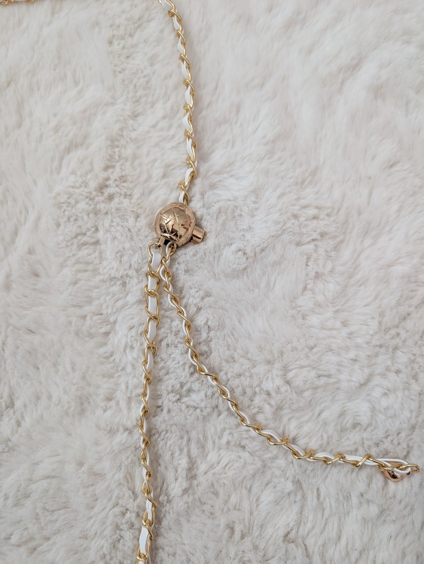 Chaine de téléphone Réglable blanc